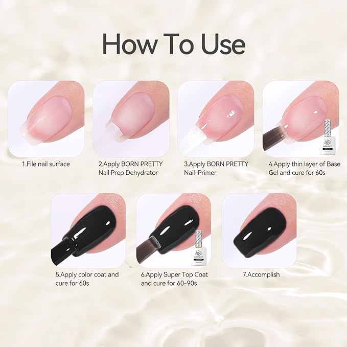 Born Pretty Super Top Gel, High Gloss Shiny Long Lasting Top Gel Polish, Glossy Clear Soak Off U V & Nail Lamp Gel Nails DIY Top Gel Coat 15ml 2pcs