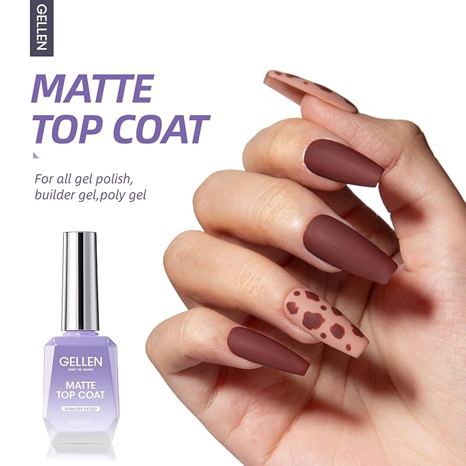 GELLEN 18 Base Coat Gel, Glossy Top Coat and Matte Top Coat Gel