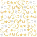 OLYCRAFT 1800Pcs Star Moon Resin Fillers Cosmos Theme Brass Charms Cabochons Hollow Moon Epoxy Resin Accessories Alloy Epoxy Resins Supplies Nail Art Decoration - Golden & Sliver