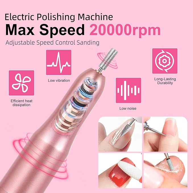 Acrylic Nail Kit Starter Set Acrylic Powder Nail Drill U V Light with Tools Decoration Everything for Beginners Home Salon Gift Set