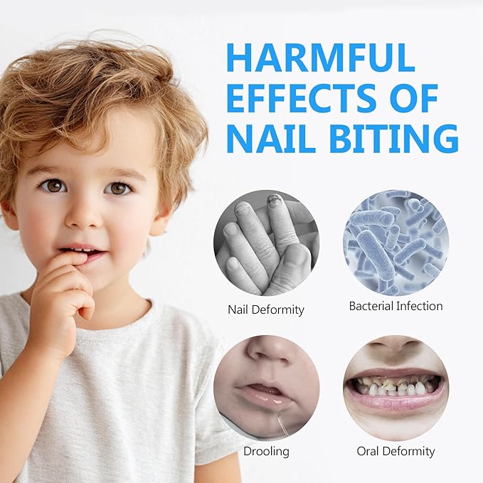 Nail Biting Treatment for Kids, Stop Nail Biting Treatment for Toddlers & Adults, Natural Bitter Nail Polish with Nourishing Oil, Long-Lasting Bitterness to Correct Bad Habits, 10ml/0.35Fl Oz