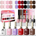 EBANKU 12 Pcs Christmas Gel Nail Polish Set, 15ML Same Color Same Bottle Red Pink Nude Brown Fall Soak Off Gel Nail Polish Kit Nail Art Manicure Gifts for Women