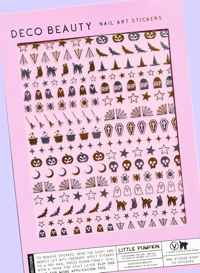 Deco Beauty Little Pumpkin-Super Thin & Easy-to-Apply Nail Art with The Cutest Designs-Durable & Long-Lasting Nail Art Stickers and Decals for Women, for DIY at-Home Manicures & Salon-Quality Nails