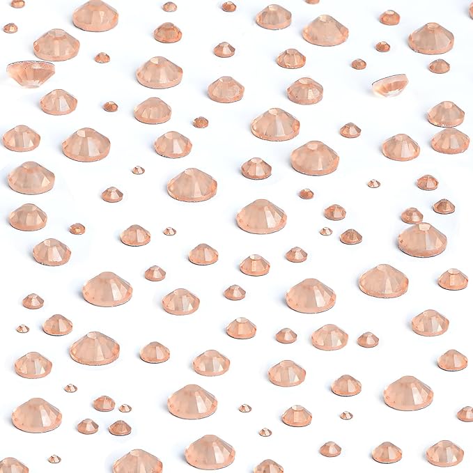 NCB Hotfix Iron on 8000pcs Crystal Rhinestones Round Gem for Crafts Decoration DIY Jewelry Making with a Tweezers and 2 Picking pens (Golden Champagne, 6Sizes SS4-SS30)