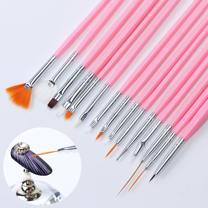 Nail Design Kit - Art Brushes, Dotting Tools, 3D Flowers & Charms, Gold Leafs, Butterfly Stickers