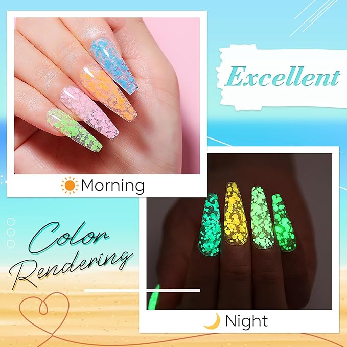 AIMEILI Poly Nail Extension Gel Glow in the Dark Builder Nail Gel Hema Free Poly Nail Enhancement Nail Art Design DIY Salon Nail At Home Gift for Women Nail Gel - 021