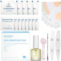 Beetles Gel Nail Polish Remover Kit – 150PCS Pro Remover Pads, Acetone & Vitamin Formula, Cuticle Oil, Alcohol Wipes and Nail Tools for Manicure Gel Polish Remover Portable Set