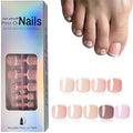 216 Pcs White French Tip Press on Toenails Short Square Fake Toe Nails Nude Glossy Acrylic Glue On Toe Nails Full Cover False Toenail Tips Stick on Toenails for Women Foot Manicure Kit 12 Size