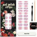 Nail Polish Strips (No UV Lamp Needed) - 22 Pcs Salon Quality Gel Nail Stickers - Long Lasting Wraps (Iridescent Jellfish Pink&Blue)