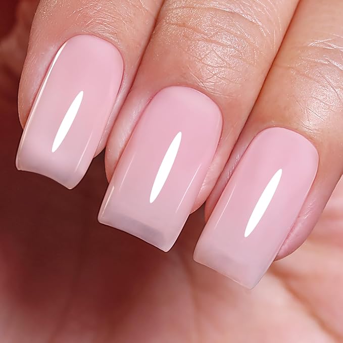 Jelly Gel Polish, Neutral Nude Jelly Nail Gel Polish Translucent Spring Summer Sheer Soak off UV LED for Nail Art DIY Manicure 0.5 Fl Oz