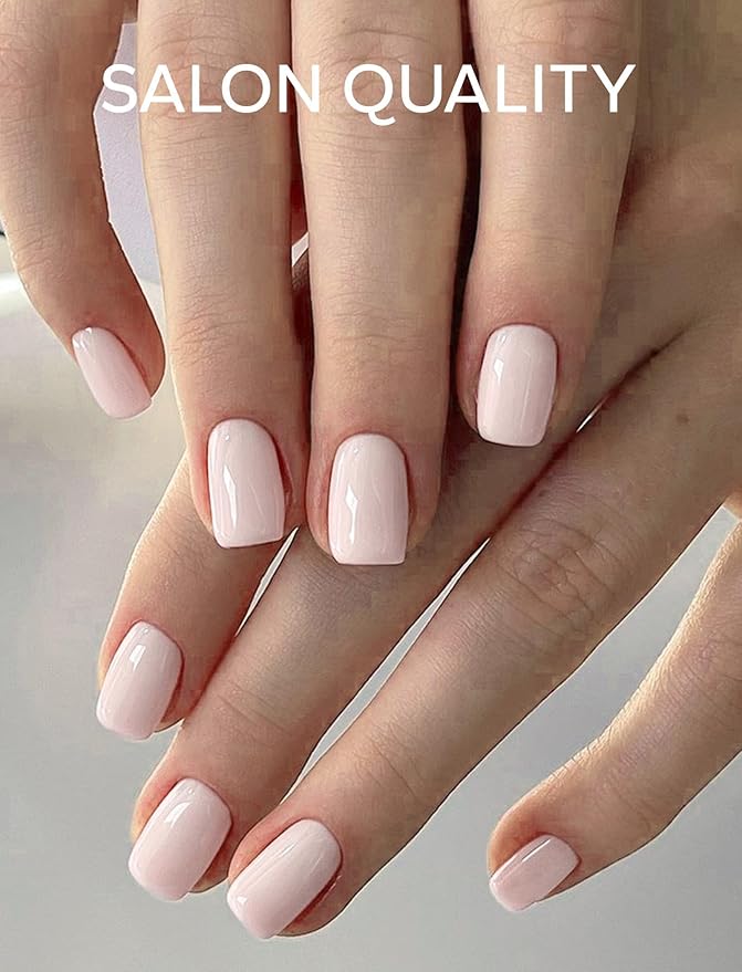 Nail Polish Strips – 32PCS UV Free Salon Quality Wraps, Long Lasting Gel Nail Stickers for Women (Morning Mist Nude)