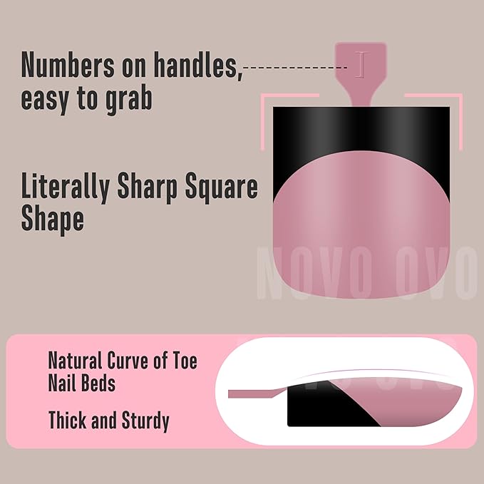 Toe Nail Tips Press on Black French Tip, BERRY PINK, Long/Medium Wide Fake Toenails, Full Cover Sharp Square Pre-Designed Soft Gel False Toenail Acrylic Extension for DIY 15 Sizes 240 pcs