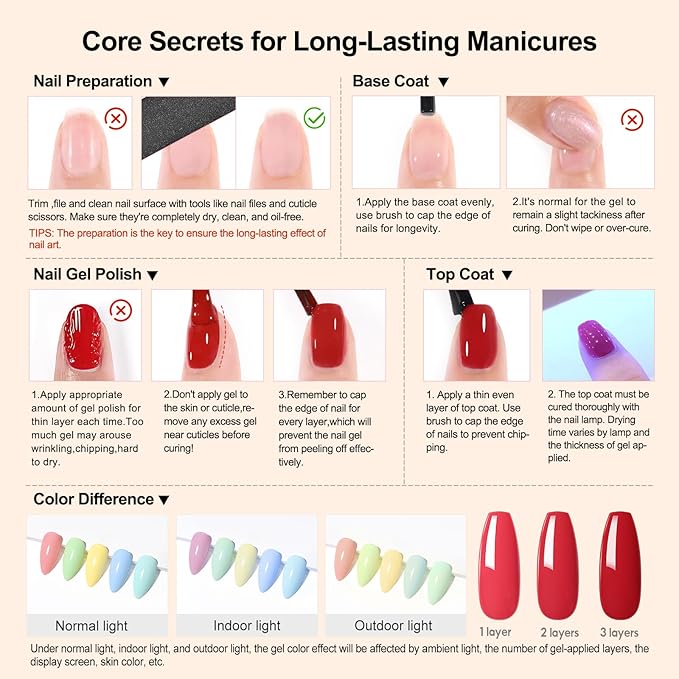 PEACECOLOR 60PCs Gel Nail Polish Set 55 Fall Winter Colors Brown Pink Red Gel Polish with 5Pcs Glossy/Matte/Glitter Top Base Coat Soak Off Long Lasting Manicure Kit Gifts for Women DIY Home