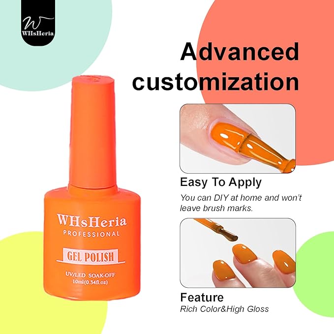 TPO Free Gel Nail Polish Set，6pcs 10ml Summer Party Bright Pink Light Purple Green Red Long-lasting Soak off LED/UV Light Suit Give it to Women as a Gift for Daily Life at Home (119-D)