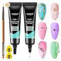 3D Sculpting Builder Gel Nail Art Kit - All In One Formula for Extensions, Sculpture, Designs, Chrome Powder, Rhinestones - Soak Off with UV/LED Lamp for Salon Home DIY