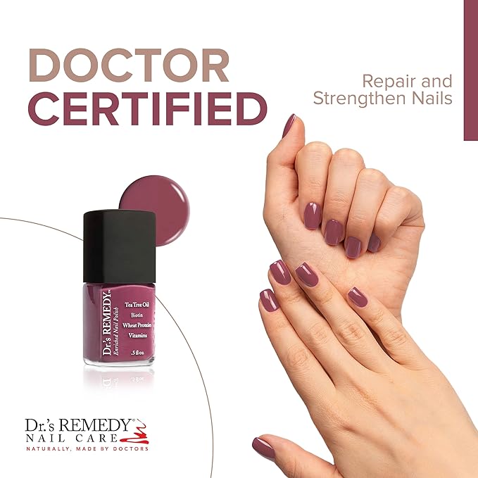 Dr’s Remedy 3 Pack Nail Polish Kit, BERRY Good Trio, Non Toxic and Organic All Natural Enriched Nail Strengthener - MINDFUL Mulberry/BONAFIDE Boysenberry/BRAVE Berry