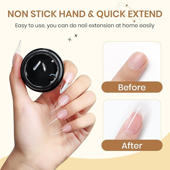 Solid Builder Gel for Nails - 3D Nail Art Gel Clear Non-Stick Hand for Carving Molding Patterns Decoration Extend for Manicure DIY at Home 14g(0.49fl oz)