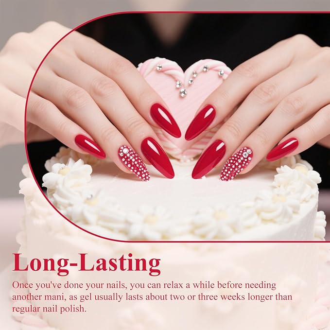 Artdone Gel Nail Polish Hema-free Solid Color Red For All Seasons Neutral Soak Off LED Lamp Needed For Manicure Nail Art