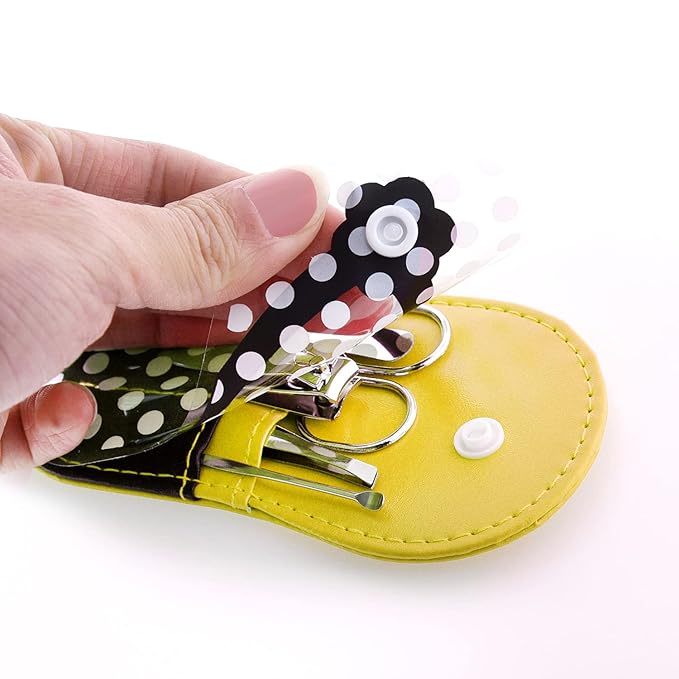 Polka Dot Flip Flop Manicure Sets Manicure Kit Shape Personal Care pack of 6 Yellow