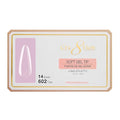 Cre8tion Soft Gel Nail Tips, Long Stiletto Shape, 602 Tips in 14 Sizes (00-9) for Professional Nail Extensions