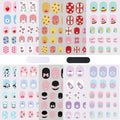 Colorful Kid Nail Stickers Full Nail Wraps for Kids Girls Self Adhesive Nail Strips for Nail Art Decoration Fun Including Animals Star Heart Fruit Party for Age 8 and Older (10 Sheets)