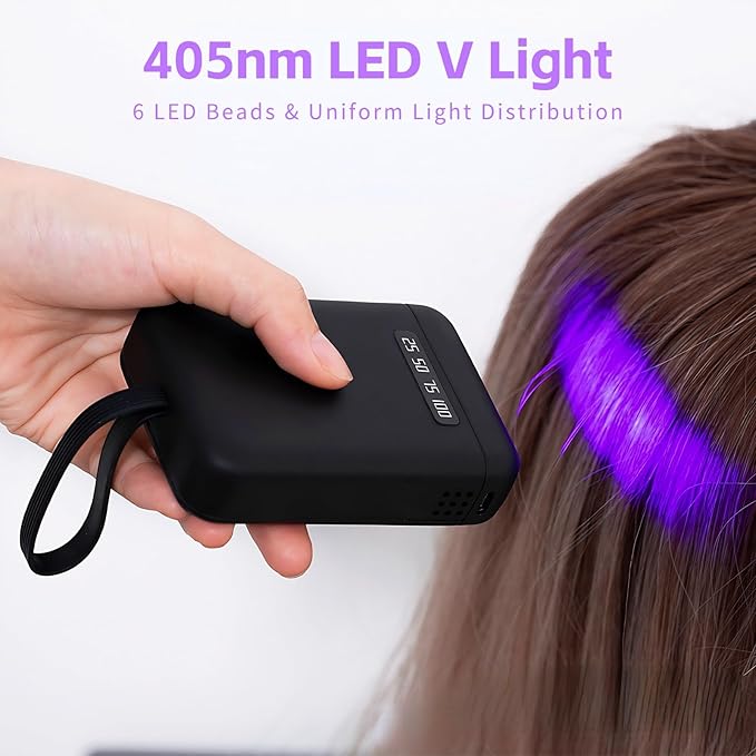 V Light Hair Extension Kit, Light Hair Extension Machine, Portable Fast Curing Glue Wig LED Lamp for Home Salon (405nm white)