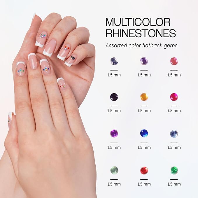 Nail Art Rhinestones Fake Pearl Gems Jewelry Decorations Manicure Wheel (5 Wheels, Small Multi Color)