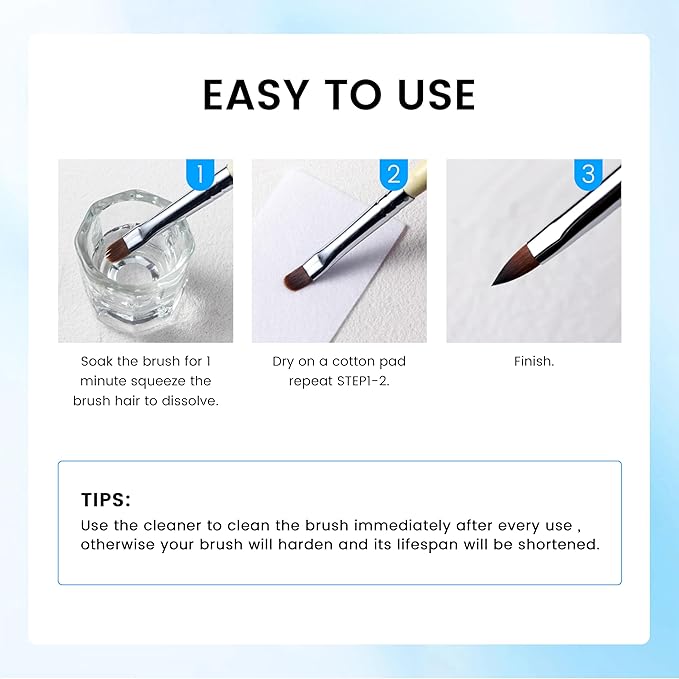 AIJIMEI Nail Brush Cleaner 160ml Cleaner Efficient Nail Cleaner for Acrylic Nails Professional Brush Cleaner for Acrylic Clean and Maintain Your Nail Brushes with Cleaning Solution