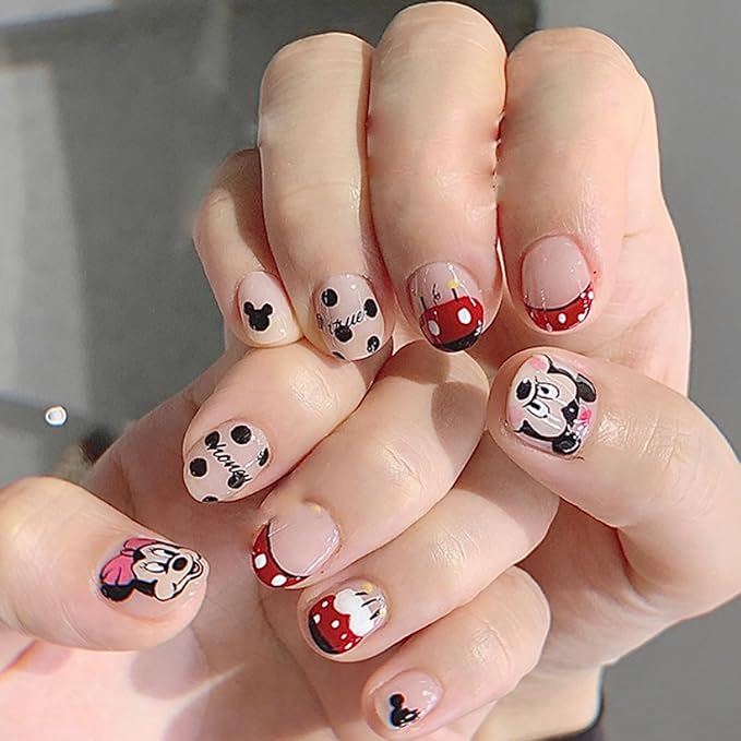 6Pieces 3D Mouse Nail Stickers Cute Kawaii Cartoon Nail Stikers Self-Adhesive Nail Decals for Women Girls Kids Nail Art Stickers
