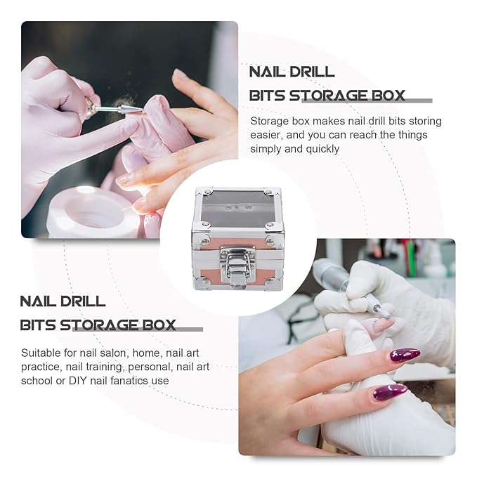 Box Grinding Head Storage Box Nail Drill Holder Grinding Head Finishing Case Manicure Supply Nail Drill Bit Case Nail Salon Product Acrylic Manicure Case Storage Case