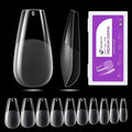 Gelike ec Medium Coffin Nail Tips: 240PCS Soft Gel Tips for Nail Extensions Coffin Shaped Full Cover Nail Tips Pre Etched - PMMA Resin Clear False Nails Press on Nails 10 Sizes, MEDIUM COFFIN