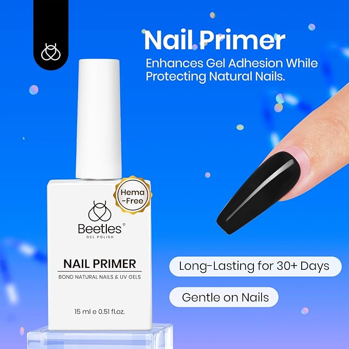 Beetles Tipex Gel Nail Kit Short Square Instant Apex Nail Tips & Beetles 15ml Nail Dehydrator and Primer
