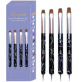 4Pcs French Tip Brush, Double-Ended French Brushes for Nails with Dotting Tool, Clean Up Brush for Gel Nail Polish, Size 10/12/14/16, Acrylic Nail Art Brushes, Manicure Tools for Nail Design-Black