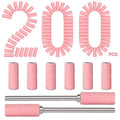 BLESWIN 200pcs Small Sanding Bands for Nail Drill Bit, 240 Fine Grit with 2pcs 3mm Drill Bits, Mini Grit Sanding Bands with Polishing Natural Nails and Cleaning Cuticle for Preparation, Pink