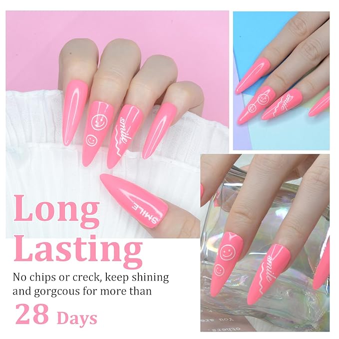 Hot Pink Dip Powder, 1OZ Nail Dipping Powder for Long-lasting 28 Days+ Dip Nail Art French Manicure Nail Starter & Professional Home DIY Salon Use 28g