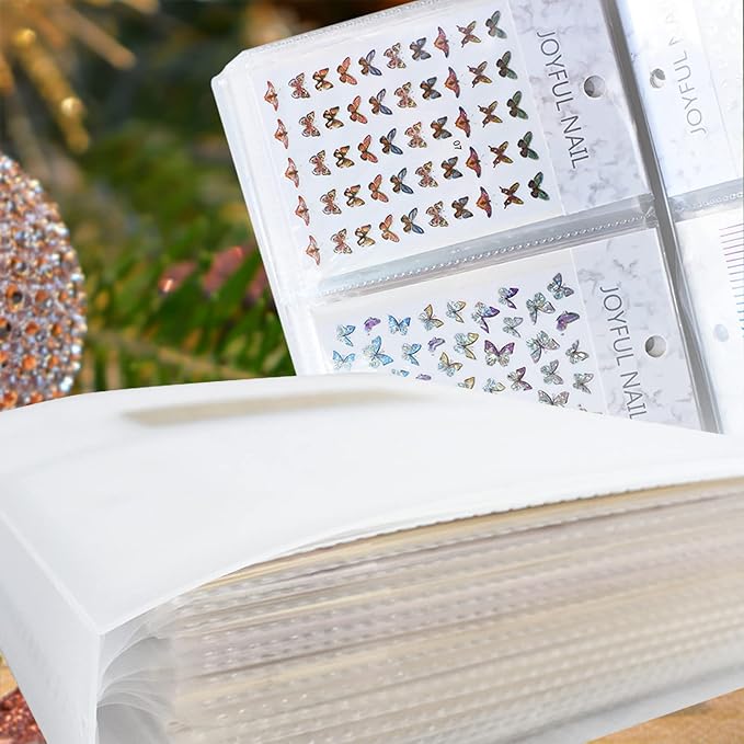 HOINCO 160 Slot Nail Art Sticker Organizer - Storage Book & Display Album