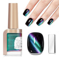 Magnetic Nail Polish Quick Dry Cat Eye Nail Polish Non Gel for Fingernail Air Drying Fast Green Nail Lacquer Salon-Quality Manicure Gift For Women Girls