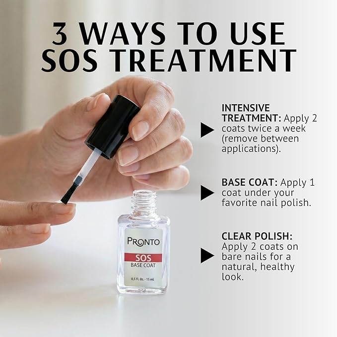 Pronto SOS Nail Rehab Kit | Nail Repair Treatment + 8oz Pure Acetone Polish Remover, Post-Gel Recovery Set for Damaged, Weak & Brittle Nails