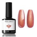 modelones Orange Gel Nail Polish Nude Brown Gel Polish Shimmer Glitter Soak OFF LED Manicure DIY Salon 15 ML
