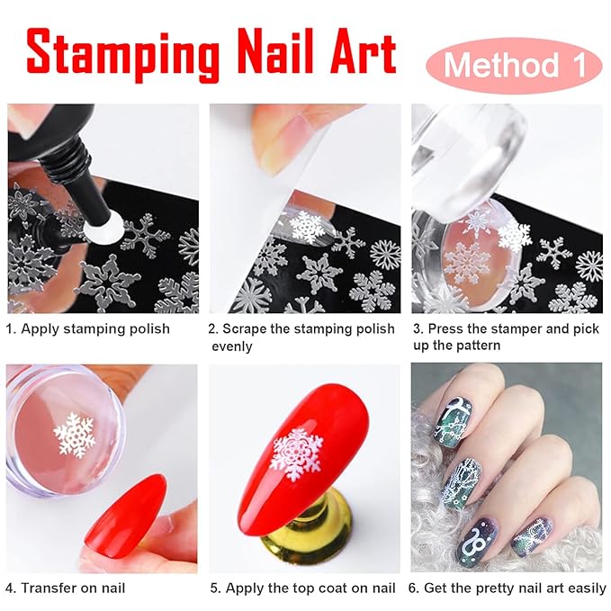 5pcs Nail Stamp with Nail Stamper and Scraper, Leopard Print Nail Stamping Plates Nail Art Stamp French Tip Stamp Tool Nail Stencils Template for DIY Nail Art Accessories