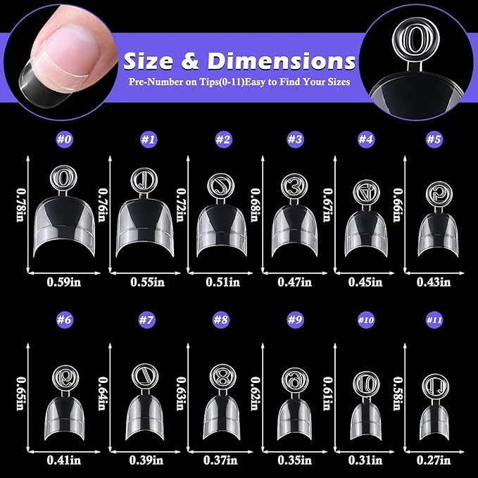 240pc French Oval Gel Nail Tips Short Fake Nails Clear Press ons Nail, Short Oval Nails Tips Acrylic Nails Extension Soft Gel Nails Tip Half Cover Round Almond False Nail Clear Artficial Fingernails