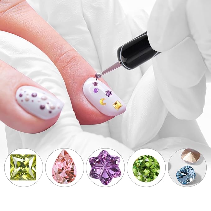 French Manicure Brush, Esclane 2 Way French Nail Brush with Dotting Tool for Manicure Cuticle Clean Up Nail Art Design, French Tip Brush (Black, #14)