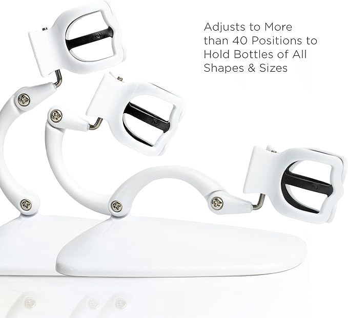 Grip & Tip Adjustable Nail Polish Holder – Nail Tools for Pedicure Kit, Manicure Painting Set and Nail Art Supplies, Nail Polish Organizer, Nail Polish Accessories 2 pk White