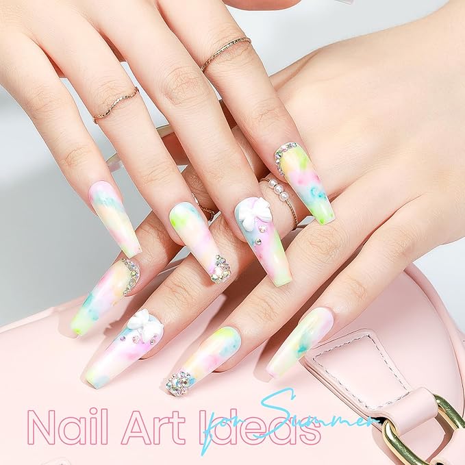 Alcohol Ink for Nails, 12 Colors Marble ink for nails Spring Summer, Marble Nail Art, Quick-Drying Nail Ink for Salon Home DIY 7ml(0.25fl oz)