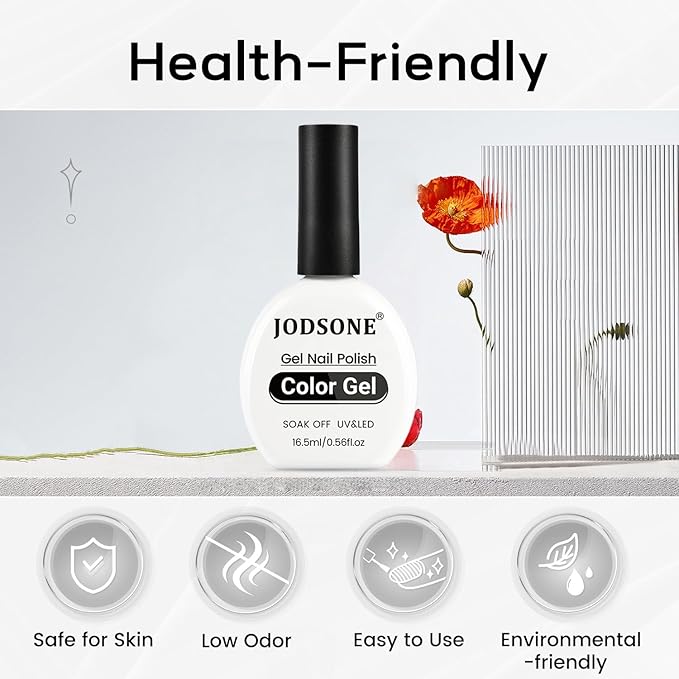 JODSONE Gel Nail Polish Ash Gray U V 16.5ml LED Soak Off Nail Color for Home Manicures Ash Gray Lacquer for Solid Designs Gift for Women