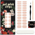 Nail Polish Strips (No UV Lamp Needed) - 22 Pcs Salon Quality Gel Nail Stickers - Long Lasting Wraps (Light Chestnut Brown)