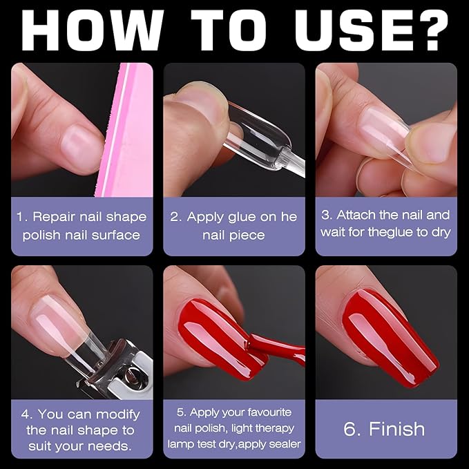 600pc Soft Gel Toe Nail Tips Short Fake Toenail Tips Square Fake Toe Nail Tips for Toes Press on Toeails, Full Cover Clear False Toe Nail Press ons, 12 Size Acrylic Nails Toe Tips