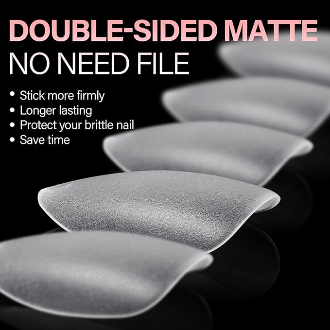 AILLSA Short Oval Nail Tips 450PCS Matte Full cover Nails Tips Acrylic Gel Clear No Need Filed Press on False Nail Tips Pre-Shaped for Nail Extension Fake Nail Tips Manicure 15 Sizes