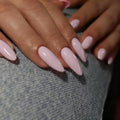 Dusty Pink Press on Nails - Almond Shape Medium Length Neutral Acrylic Reusable Fake Nails for Women Girls - Glue on Stiletto False Soft Gel Artificial Nails