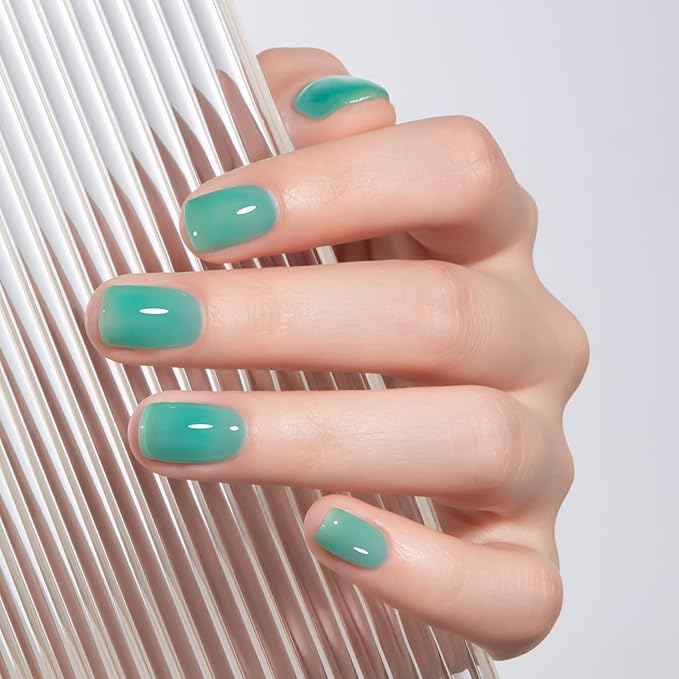 MEGIOR Tropical Aqua Jelly Gel Nail Polish 0.5 Fl Oz Transparent Aqua Soak Off UV LED Lamp Light Cure Gel Polish Kit for Salon and Nail Art Starter Manicure DIY at Home